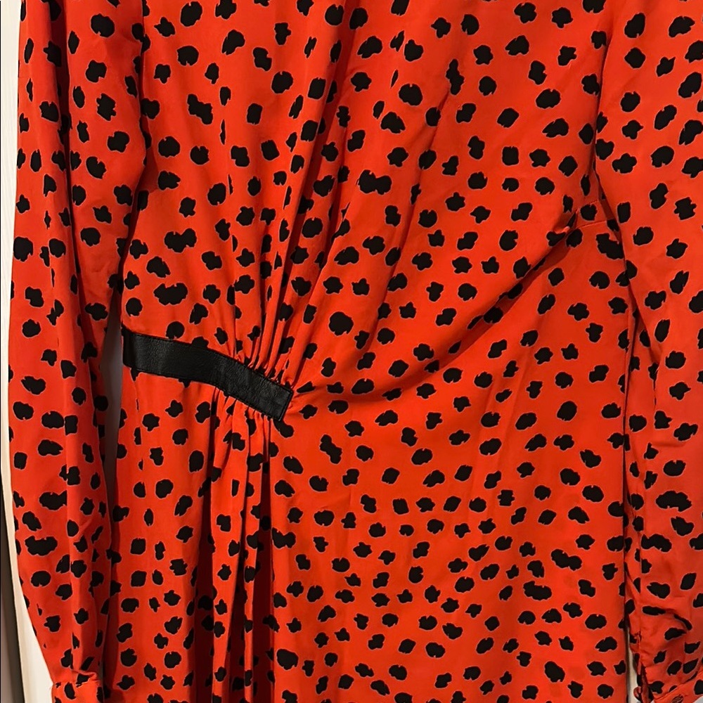 Hunter Bell Red and Black Asymmetrical Dress